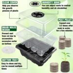 Halatool Seed Starter Kit 4 Pack 48 Cells Black Seed Starter Tray with 50 PCS Peat Pellets for Seedlings Organic Seed Stater Soil Pods for Planting Vegetables Plants Flowers & Starting Seeds - Image 2
