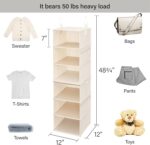 StorageWorks 6-Shelf Closet Organizers, Two 3-Shelf Separable Hanging Shelves for Closet, 12" D x 12" W x 48 3⁄4" H, Mixing of Beige, White & Ivory - Image 3