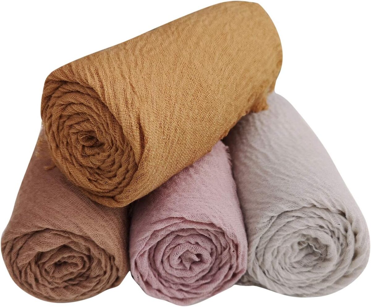 Manshu 4PCS Women's Soft Cotton Hemp Shawl & Wrap, Long Scarf & Head Scarf - Image 6