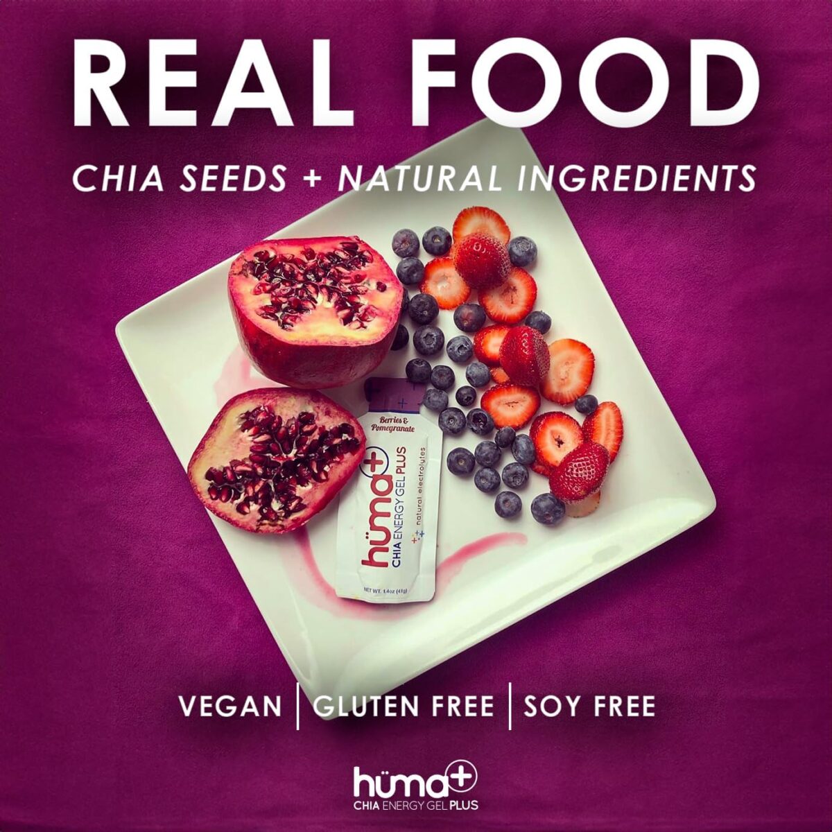 Huma Plus (Double Electrolytes) Chia Energy Gel, Variety Pack, 12 Gels - Stomach Friendly, Real Food Energy Gels - Image 4