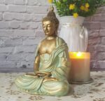 7.5" Gold Buddha Statue for Home Decor - Serene Meditation Decor, Zen-Inspired Buddha Sculpture with Blessing Services Included - Image 4