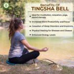 Tibetan Tingsha Bells Cymbals Meditation Chime Bells, 6.3 cm Percussion Instrument, with Cloth Bag, Embossed 8 Lucky Symbols, Ideal for Yoga, Mindfulness, Spiritual Healing, and Sound Therapy - Image 5