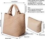 Woven Bag for Women, Vegan Leather Tote Bag Large Summer Beach Travel Handbag and Purse Retro Handmade Shoulder Bag - Image 3