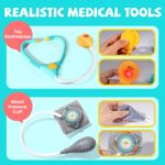 Doctor Kit for Toddlers 3-5 - Preschool Pretend Play Medical Kit with Stethoscope, Blood Pressure Cuff and Carrying Bag- Dress Up Toys for Kids Ages 3+ Years - Image 4