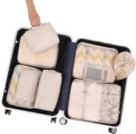 BAGAIL 8 Set Packing Cubes Luggage Organizer Bags for Travel Accessories-Cream - Image 6