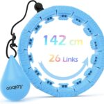 Weighted Hula Circle with 26 Links(56 Inch) for Adults Weight Loss, Infinity Fitness Hoop Plus Size, for Women Smart Exercise Equipment