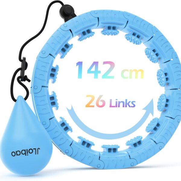 Weighted Hula Circle with 26 Links(56 Inch) for Adults Weight Loss, Infinity Fitness Hoop Plus Size, for Women Smart Exercise Equipment