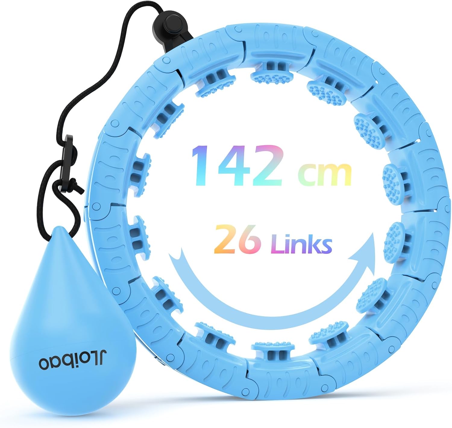71yXzp1mjRL._AC_SL1500_.jpg Weighted Hula Circle with 26 Links(56 Inch) for Adults Weight Loss, Infinity Fitness Hoop Plus Size, for Women Smart Exercise Equipment - Image 1