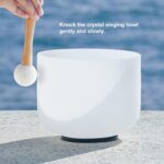 440HZ 8 Inch F Note Heart Chakra Frosted Quartz Crystal Singing Bowl with Mallet and O-ring for Sound Healing Meditation - Image 5