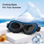 YFONG Weighted Sleep Mask, Women Men 3D Blocking Lights Sleeping Mask (4.2oz/120g), Pressure Relief Night Sleep Eye Mask with Adjustable Strap, Eye Cover Blindfold for Travel Nap Yoga, Black - Image 7
