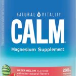 Natural Vitality Calm, Magnesium Supplement, Anti-Stress Drink Mix Powder, Gluten Free, Vegan, & Non-GMO, Watermelon, 16 oz