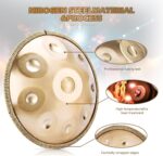 Handpan 22 Inches Drum Set, 440Hz 9 Notes Hand Drum Instrument, Premium Steel Hand Drum, Includes Carrying Case, Drumsticks, Spiral Wraps, Instruction Guide - Image 2