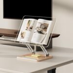 Adjustable Acrylic Book Stand for Reading, UPERGO Book Holder with Pen Slot, Foldable Desktop Riser for Laptop, Recipe, Textbook - Hands-Free,Cookbook Stand, Clear Design with Page Clips - Image 6