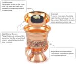 Metal Frankincense Resin Incense Burner, Incense Censer, Portable Bakhoor Burner, Charcoal Bakhoor Burner, Myrrh Burner with Tongs for Yoga, Spa Aromatherapy (Rose Gold) - Image 4