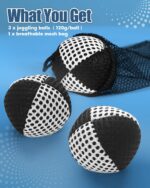 Juggling Balls for Beginners and Professionals Set of 3, Juggling Bean Bags,Durable Juggle Ball Kit (Black - White 4.2 oz) - Image 5