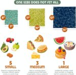 Akeeko Reusable Beeswax Food Wraps - Assorted 9 Packs, Reusable, Plastic-Free Food Storage, 5 Small, 3 Medium, 1 Large Wraps with Abstract Curves Pattern - Image 2