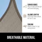 GORILLA GRIP Heavy Duty Sun Shade, UV Protection Fade Tear and Rust Resistant Rectangle Sunshade Canopy, Curved Edges Blocks Sunlight, Breathable Sail, Outdoor Patio, Lawn Garden 12x16 FT Gray - Image 5