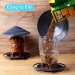 Bird Feeders for Outdoors, eWonLife Bird Feeder Outside Hanging, Squirrel Proof, Easy Clean and Fill, Adjustable Feeder with Sturdy Wire and Roof, Plastic, for Garden, Backyard, Terrace(25 OZ/Pack) - Image 7