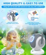 Bubble Machine - Automatic Bubbles Blower for Kids, Toddlers - 360° Oscillation & 75° Adjustment Bubble Toys with LED Light - Gifts for Boys, Girls, Easter, Outdoor, Birthday, Party Use - Image 5