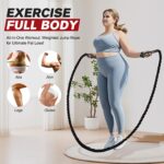 Jump Rope, Weighted Jump Ropes for Men women, 2.8lb 3.8lb 5lb Heavy Skipping Rope for Exercise, Adult Jumpropes for Home Workout, Improve Strength and Building Muscle,Total Body Workout Equipment - Image 5