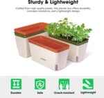 VIVOSUN Self-Watering Planters, 4-Pack 10.5 Inch Compact Rectangular Window Herb Planter Box with 10 PCS Plant Labels, Plant Container for Basil, Flowers, Succulents, Indoor & Outdoor - Image 4