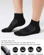 CelerSport 6 Pack Men's Ankle Socks with Cushion, Sport Athletic Running Socks - Image 3