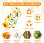 Beeswax Wrap, 9 Pack Beeswax Wraps for Food Storage, Organic, Sustainable, Beeswax Food Wraps, Zero Waste Reusable Food Wrap Beeswax Paper 1L, 3M, 5S Plants Pattern Sandwich Wrappers - Image 2