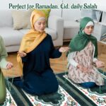 2Pcs Muslim Prayer Rug with 2Pcs Prayer Beads Thick Soft Velvet Prayer Matt Islam Arabic Turkish Design Daily Salah Mat Sajadah Meditation Ramadan Eid Gift for Women Men(Green) - Image 5