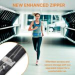 Slim Running Belt for Women and Men, Waterproof Phone Holder for Running, Reflective 2-Pocket Waist Pack for Storing Runner’s Essentials Safely, Runner’s Fanny Pack, Money Belt Fits Most Phones - Image 9