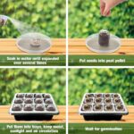 Halatool Seed Starter Kit 4 Pack 48 Cells Black Seed Starter Tray with 50 PCS Peat Pellets for Seedlings Organic Seed Stater Soil Pods for Planting Vegetables Plants Flowers & Starting Seeds - Image 3