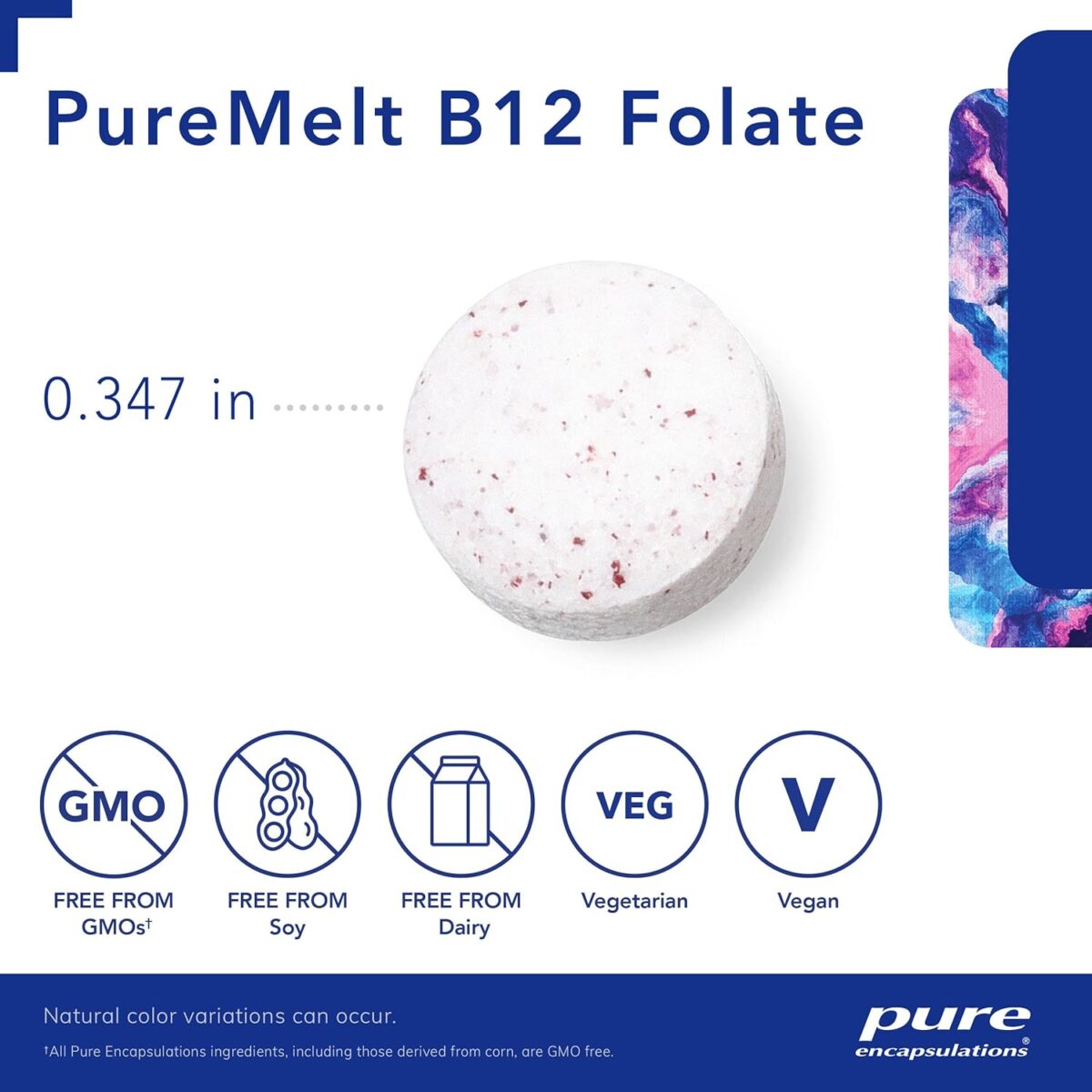 Pure Encapsulations PureMelt B12 Folate - Active B Vitamin with L-5-MTHF - Metabolism Support & Red Blood Cell Function* - Non-GMO & Vegan - 90 Lozenges - Image 3