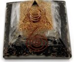Orgone Pyramid with Black Tourmaline Selenite Crystal and Healing Coil Quartz Point - Natural Healing Stones Orgonite Energy Generator for Yoga Meditation - Image 6