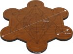 Curawood Crystal Grid Board for Stones - 10" Diameter Metatron's Cube Sacred Geometry Board - Amplify the Power of Your Crystals - Chakra Grid Plate, Altar Decor - Cubo de Metatron - Image 2