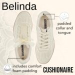 CUSHIONAIRE Belinda Women’s Lace Detail Casual Sneakers – Elegant Ribbon Lace-Up Shoes with Memory Foam - Image 3