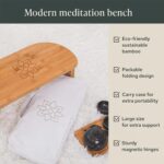 Mindful Modern Folding Meditation Bench - Bamboo Kneeling Stool with Locking Magnetic Hinges - Portable Cross Legged Folding Seiza Chair w/Travel Bag - Image 4