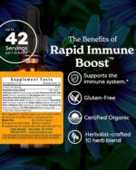 Herb Pharm Organic Rapid Immune Boost: Fast-Absorbing Tincture for Adults, Echinacea Tincture with Goldenseal, Ginger Extract & Elderberry, Immune Support Supplement & Wellness Aid, 1 Oz - Image 2