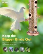 iBorn Metal Bird Feeders Brushed Copper Wild Bird Feeder for Outdoors Hanging All Metal Brushed Copper Finishing 14 Inch 6 Port(Seed is not Included) - Image 9
