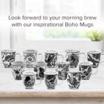 Karma Gifts 16 oz Black and White Boho Mug Hummingbird - Cute Coffee and Tea Mug - Ceramic Coffee Mugs for Women and Men, 1 Count (Pack of 1) - Image 7