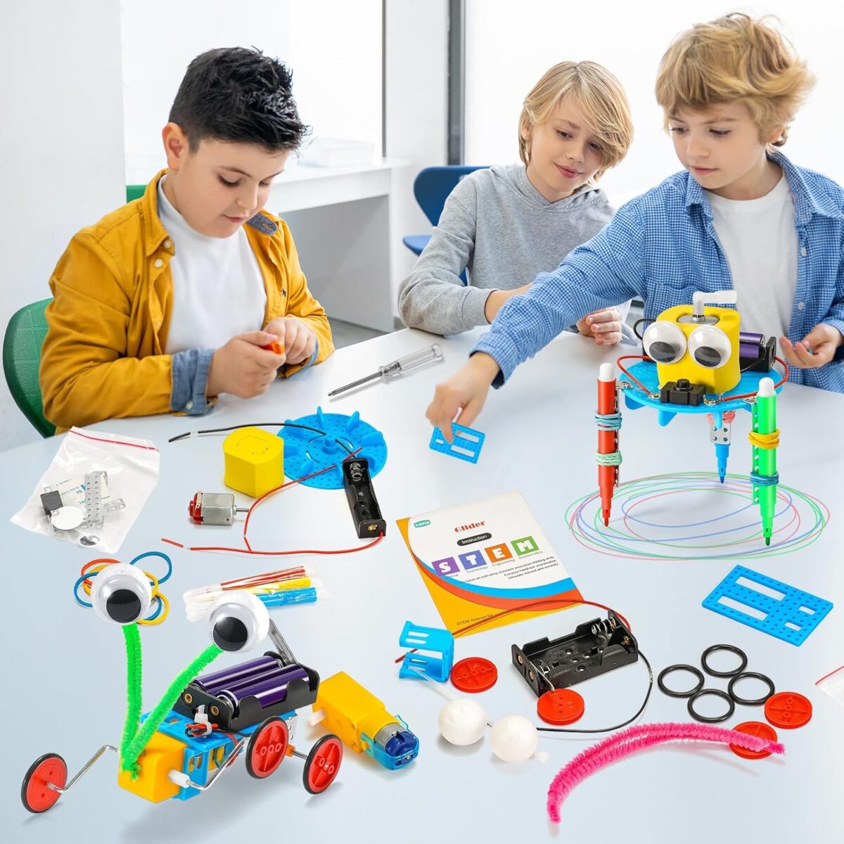 STEM Robotics Kits for Kids Age 8-12 8-10, Science Kits for Kids 5-7, STEM Toys for Boys Age 6 7 8 9 10 12 13 14 Girls Boys Birthday Gifts, Robot Building Crafts 6-8 Engineering Motor Set - Image 4