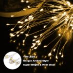 Anordsem Solar Fireworks Lights for Outdoor:Garden Light Waterproof for Yard Outside Decoration-Sparkler Stick LEDs for Pathway Lawn -Twinkle Lamp Powered Walkway Stake Party 4 Pack Warm White