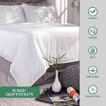 King Sheets by Pure Bamboo, Genuine 100% Organic Viscose Derived from Bamboo Bed Sheet Set, Luxuriously Soft & Cooling, Double Stitching, Lifetime Quality Promise (King, White) - Image 9