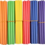 60 Pcs Rhythm Sticks for Kids Bulk, Wood Music Lummi Sticks, 6 Colors
