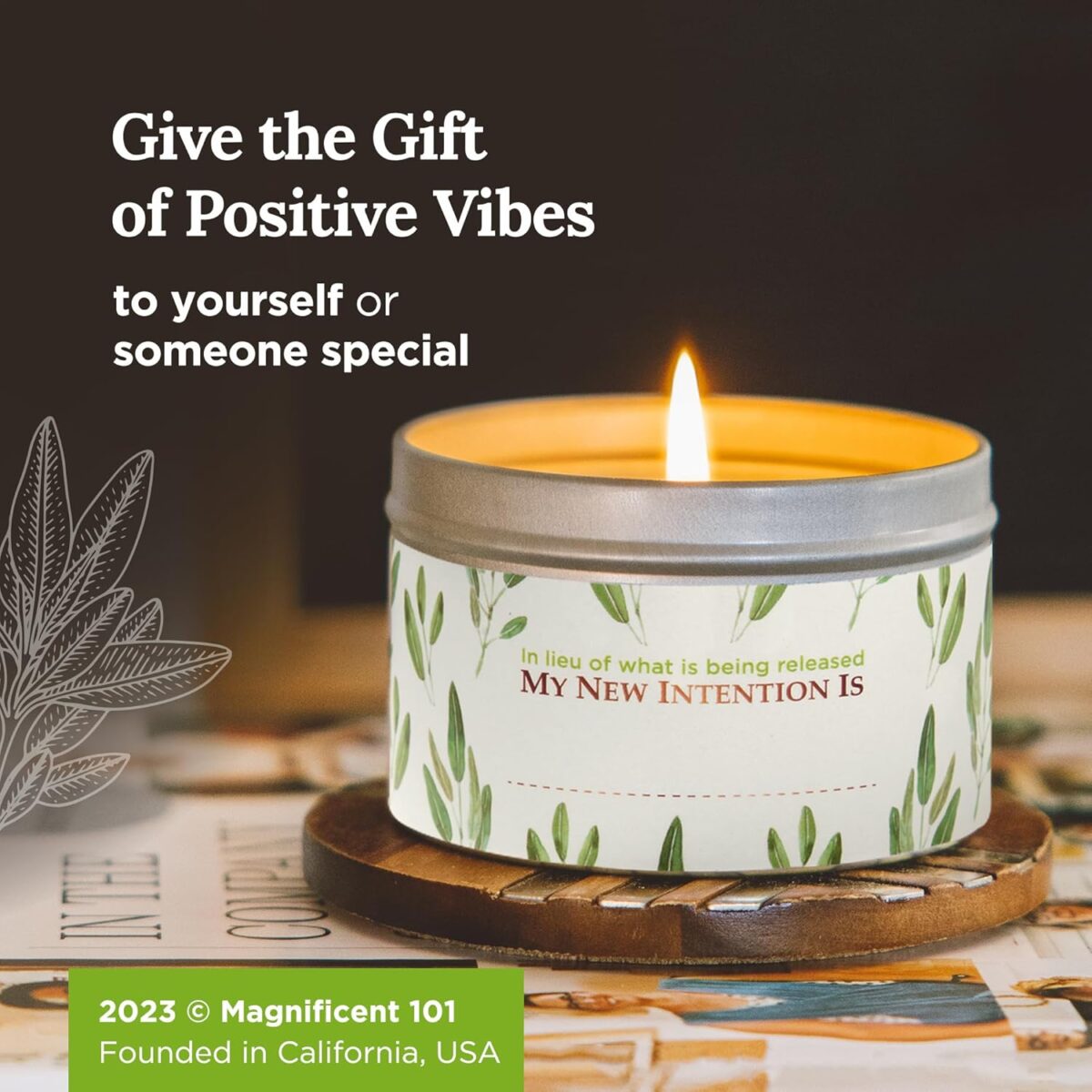 Magnificent 101 Long Lasting Pure White Sage Candle - 6 Oz - 35 Hour Burn Time | Organic, All Natural, Soy Candle to Cleanse Your Home & Calm, Soothe, Use with Sage Smudge Kit - Image 6