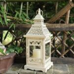 DECORKEY Lantern Decorative Indoor & Outdoor, 14'' Candle Lantern with Clear Glass, Vintage Metal Candle Holders Farmhouse Home Decor Shelf Table Patio Front Porch Decorations Wedding Memorial Gifts