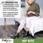 Hip Kit Daily Living Aids for Mobility, Hip Replacement Recovery, Knee and Back Surgery Includes Grabber Reacher, Bath Sponge Stick, Sock Aid, Shoehorn, Dressing Stick - Image 4