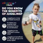Juggling Balls for Beginners and Professionals Set of 3, Juggling Bean Bags 14 Colors Available, 2 Layers of Net and Carry Case, Original Xballs Juggling Balls (Black - White, 4.2 oz) - Image 2