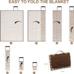 Picnic Blanket Outdoor Extra Large Picnic Mat 80"X60" Camping Blanket Beach Blanket Foldable Waterproof Sand Mat Hiking Travel Family Concerts(Brown) - Image 7