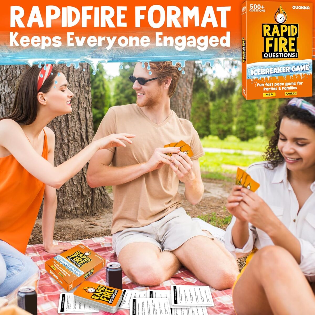 QUOKKA Icebreaker Cards with 500+ Questions - Adults Kids Family Conversation Cards Game - Break The Ice Family Game for Kids 8-12 - Perfect for Family or Adults Game Night I Travel Version - Image 3