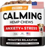 Hemp Calming Chews for Dogs - Dog Calming Treats - Anxiety Relief Treats - Dog Calming Chews - Stress - Sleep Calming Aid - Health & Wellness Supplements for Dog Separation Barking - 60 Treats