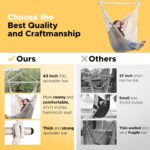 ADVOKAIR Hammock Chair Hanging Chair Rope Swing XXL - Max 500lbs, 70in Large Hammock Swing Chair -Portable Steel Spreader Bar with Anti-Slip Rings-Roomy & Strong - Image 3